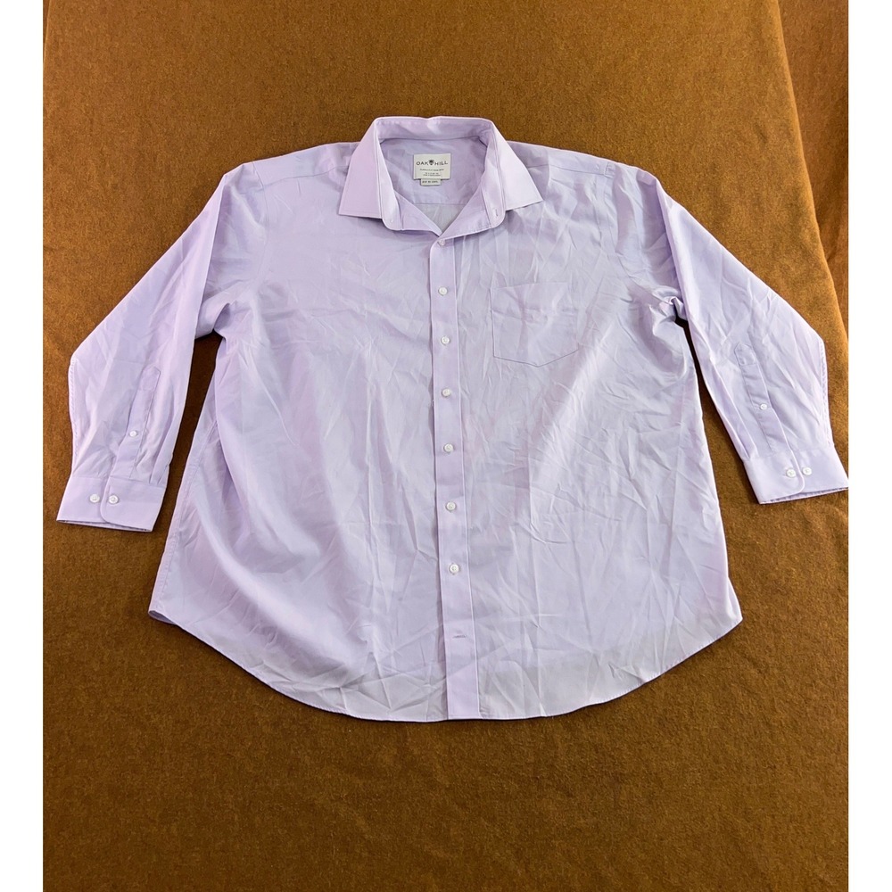 Oak Hill Mens 18.5 35/36 Purple Non-Iron Classic Fit Dress Shirt NWT